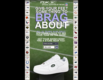 Reebok Interactive Online advertisement